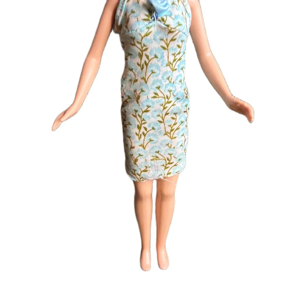 MaryKate & Ashley 2001 Sweet 16 Fashion Doll Vintage Blue Floral Halter Dress